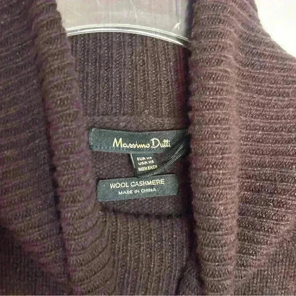 Massimo Dutti Women High neck cashmere wool chocolate brown dress - Picture 11 of 17